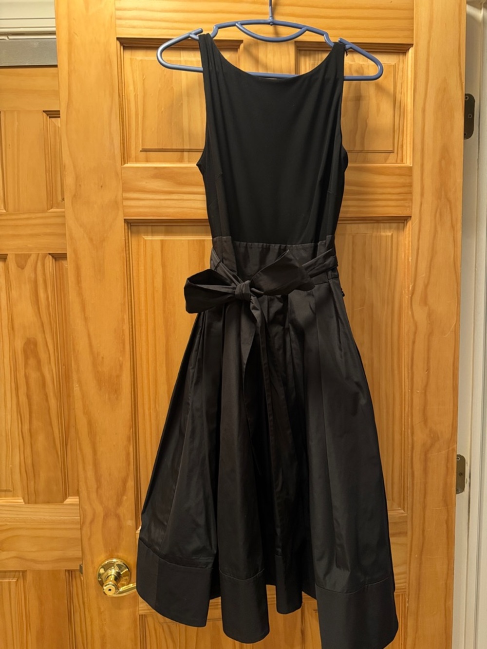Lauren Ralph Lauren Black Midi Dress with Bow Waist